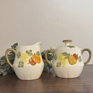 Eden 7011 Marutaware Sugar Bowl w/Lid & Creamer Vintage Midland Enterprises EUC